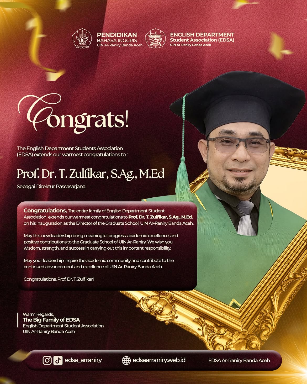  Prof. Dr. T. Zulfikar, S.Ag., M.Ed.